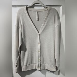 🌷Aritzia Babaton Cream Waffle-Knit Button Cardigan🌷size:2XS
